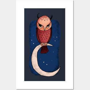 Owl on the Moon Posters and Art